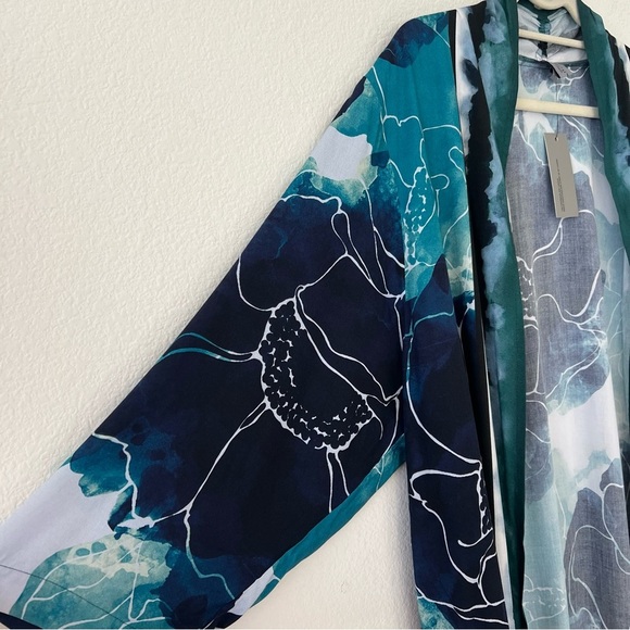 NWT Anthropologie Bl^nk London Rubina Watercolor Duster Kimono Boho Resort SZ OS - Picture 7 of 15
